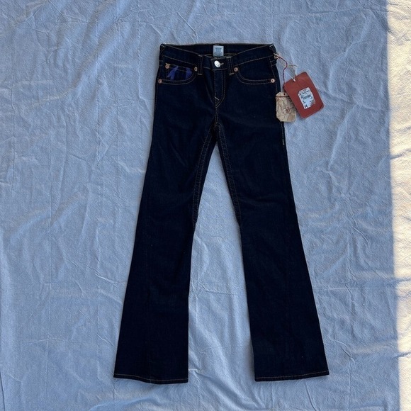 TRUE RELIGION Joey PURPLE‎  FLAP CLOSER POCKET WOMENS JEANS SIZE 14 - Picture 2 of 8